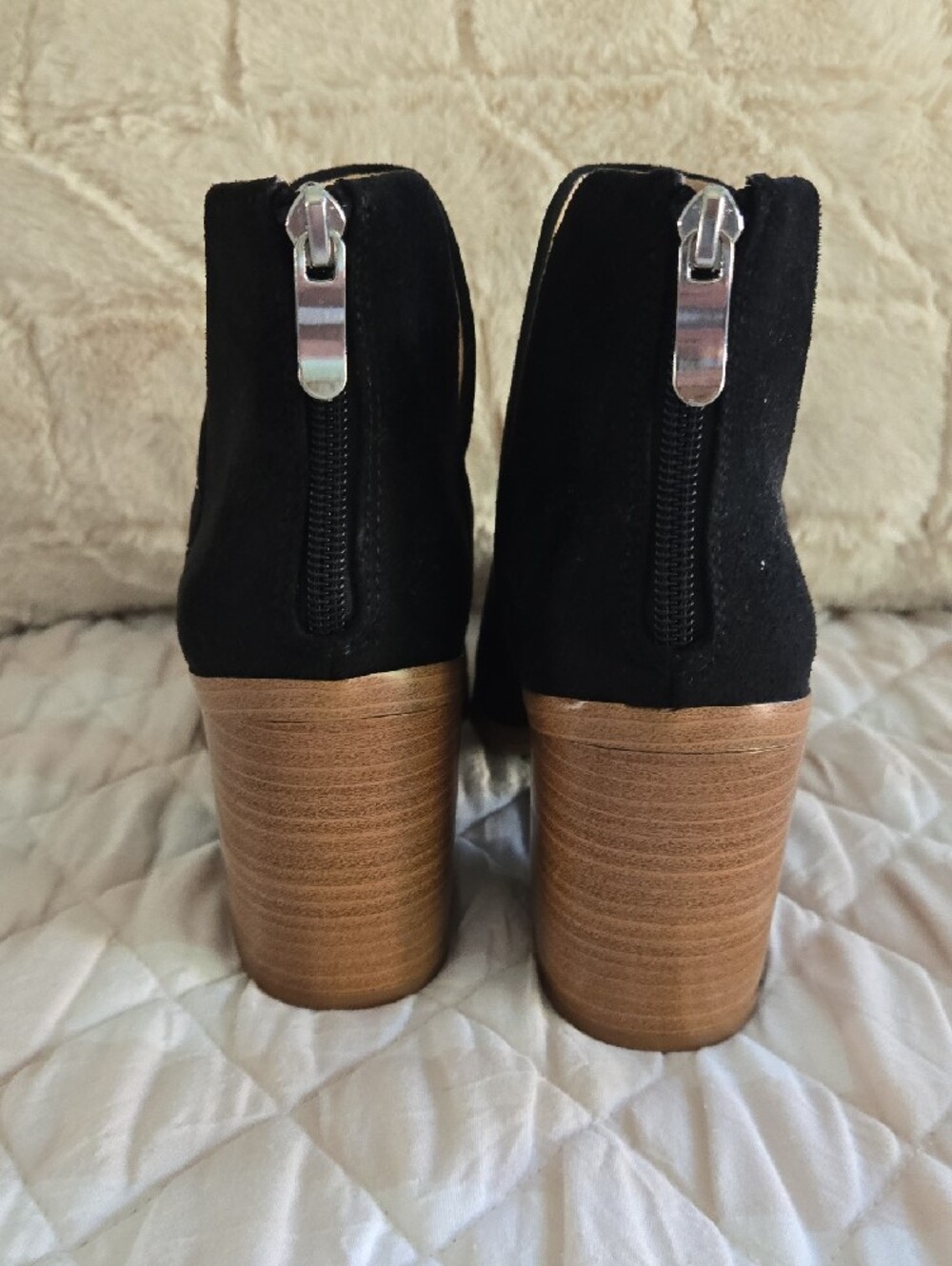 Women’s Black Cutout Suede Ankle Booties - Picture 3 of 5